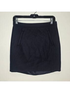 NWT J Crew navy blue wool fully lined skirt - 0 - career office siren